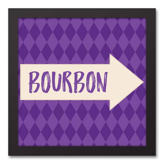 Bourbon Arrow Pattern Black Floating Framed Canvas